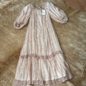 Cleobella Elegant Pink Patterned Maxi Dress